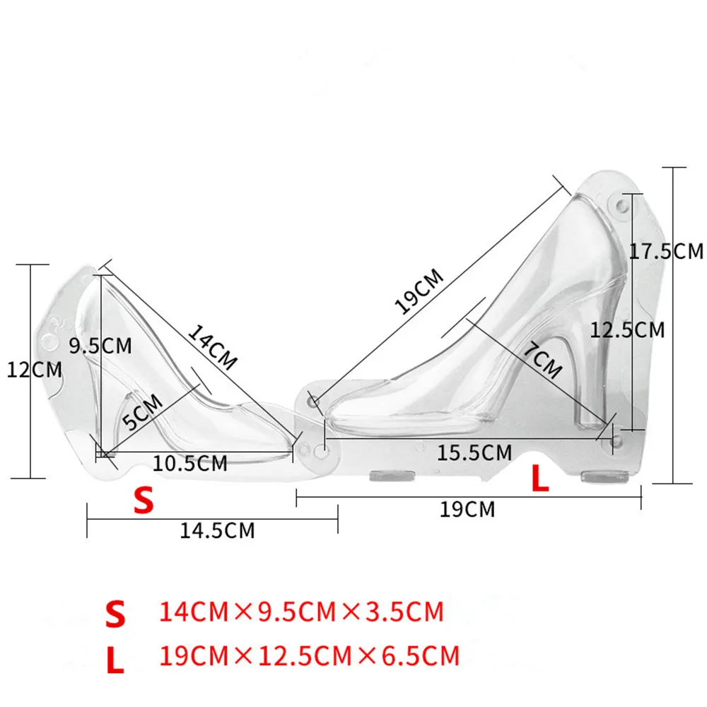 WOWCC высокий каблук 3D Поликарбонат шоколадная формочка в виде туфли для украшения торта инструменты для украшения дома формы для выпечки Кондитерские принадлежности инструмент