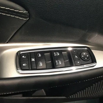 

ABS Chrome glass window lifter switch ring cover trim fit for dodge journey fiat freemont 2013-2016 car styling