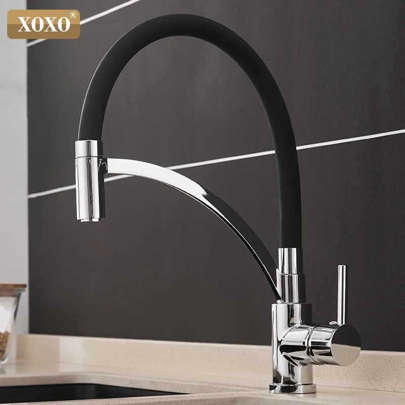  XOXO Kitchen Faucet Pull Down Cold and Hot Black Chrome Kitchen Tap Sink Deck Mounted Torneira Cozi - 32999553996
