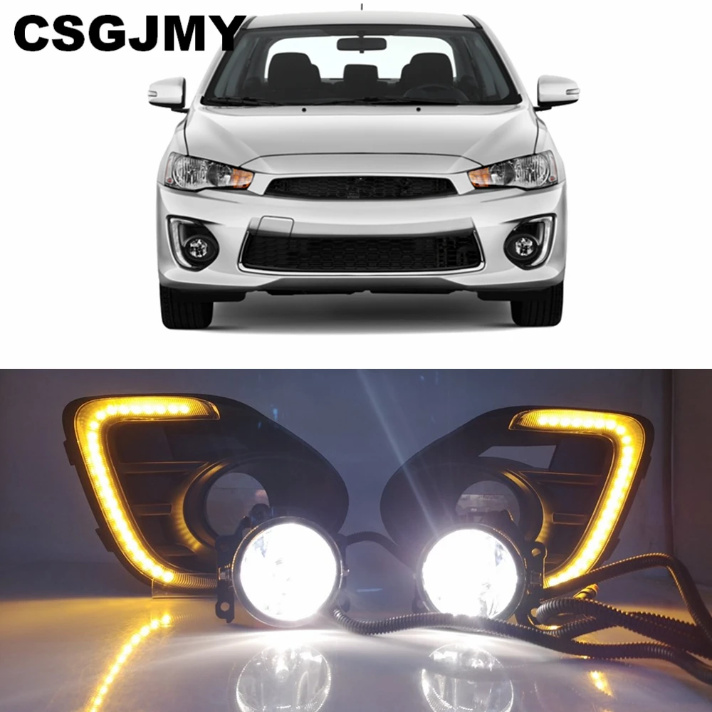 CSGJMY 1 пара 12V светодиодные дневные ходовые огни светильник LED DRL лампы с желтым