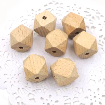 40pcs Germany beech geometric wood DIY beading smooth good quality 20mm haxtagon chew beads unfinished beech wooden bead EA290-1