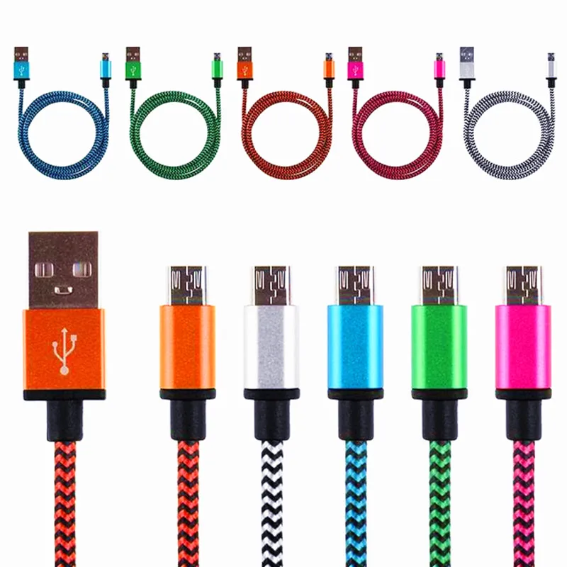 SIANCS Nylon USB Cable Fast Charging Cable Cord Short 20cm 1m 2m Long font b Android