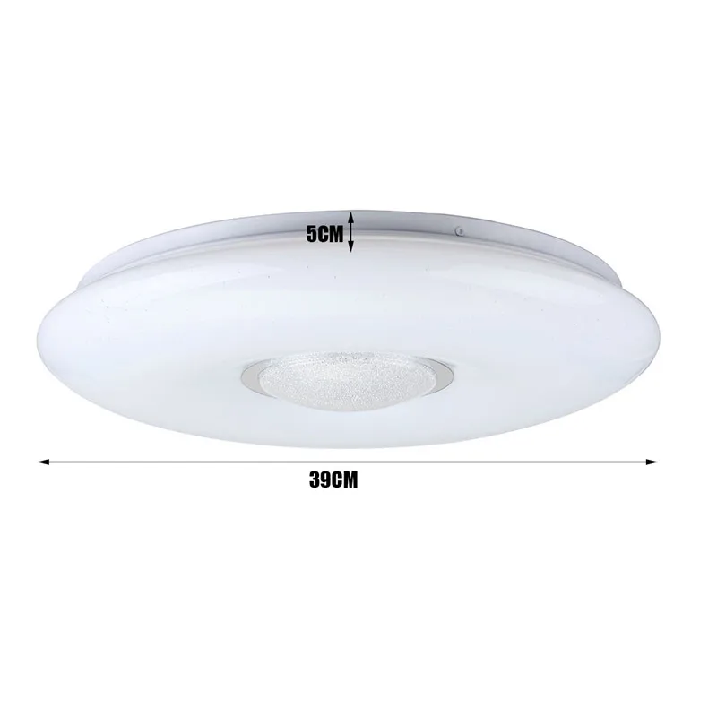 Lâmpada do Teto Ac85-265v para Casa Pode Ser Escurecido Música Controle Remoto & App Bluetooth Alto-falante Iluminação 54w - 60w Led Rgb 15 regulável, música, controle remoto e app, AC85-265V