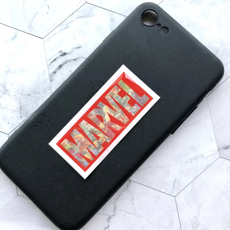 Мультяшные наклейки Marvel 3D Смола Беспроводная зарядка Нескользящая наклейка ironman Капитан чехол для телефона наклейка латоп
