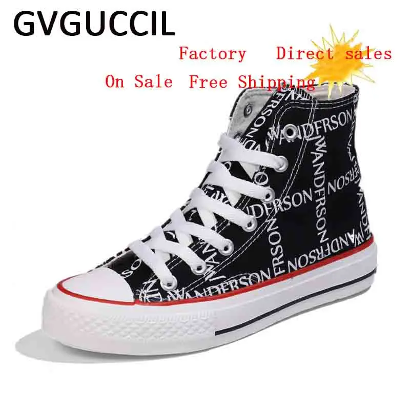

GVGUCCIL 2019 New Brand Men women Skateboarding Shoes Super Light Man Women Canvas Shoes Flat With sneakers women men sneakers