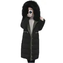 Новое зимнее белое пуховое пальто для женщин с воротником из натурального меха с капюшоном, длинный пуховик размера плюс, Толстая теплая женская верхняя одежда, пальто NW0058