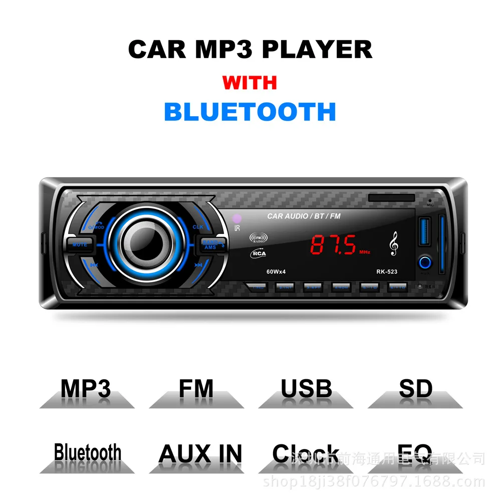 Car Radio Stereo Player Bluetooth Phone AUX IN MP3 FM/USB/1 Din/Remote