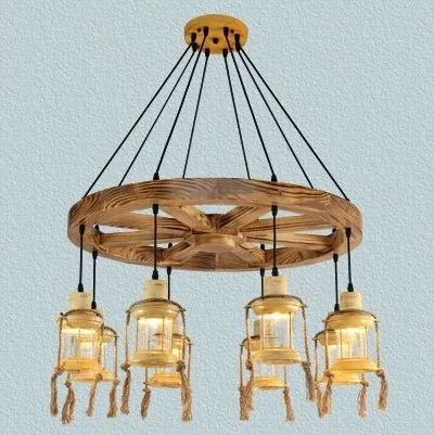 Antique Wooden Iron Pendant Chandelier Lamp Vintage Cafe Restaurant Antique Wooden Iron Pendant Chandelier Lamp Vintage Cafe Restaurant Bar Creative Personality Rural Pilot Pendant Bar Droplight-in Pendant Lights from Lights ... - Antique Wooden Iron Pendant Chandelier Lamp Vintage Cafe Restaurant