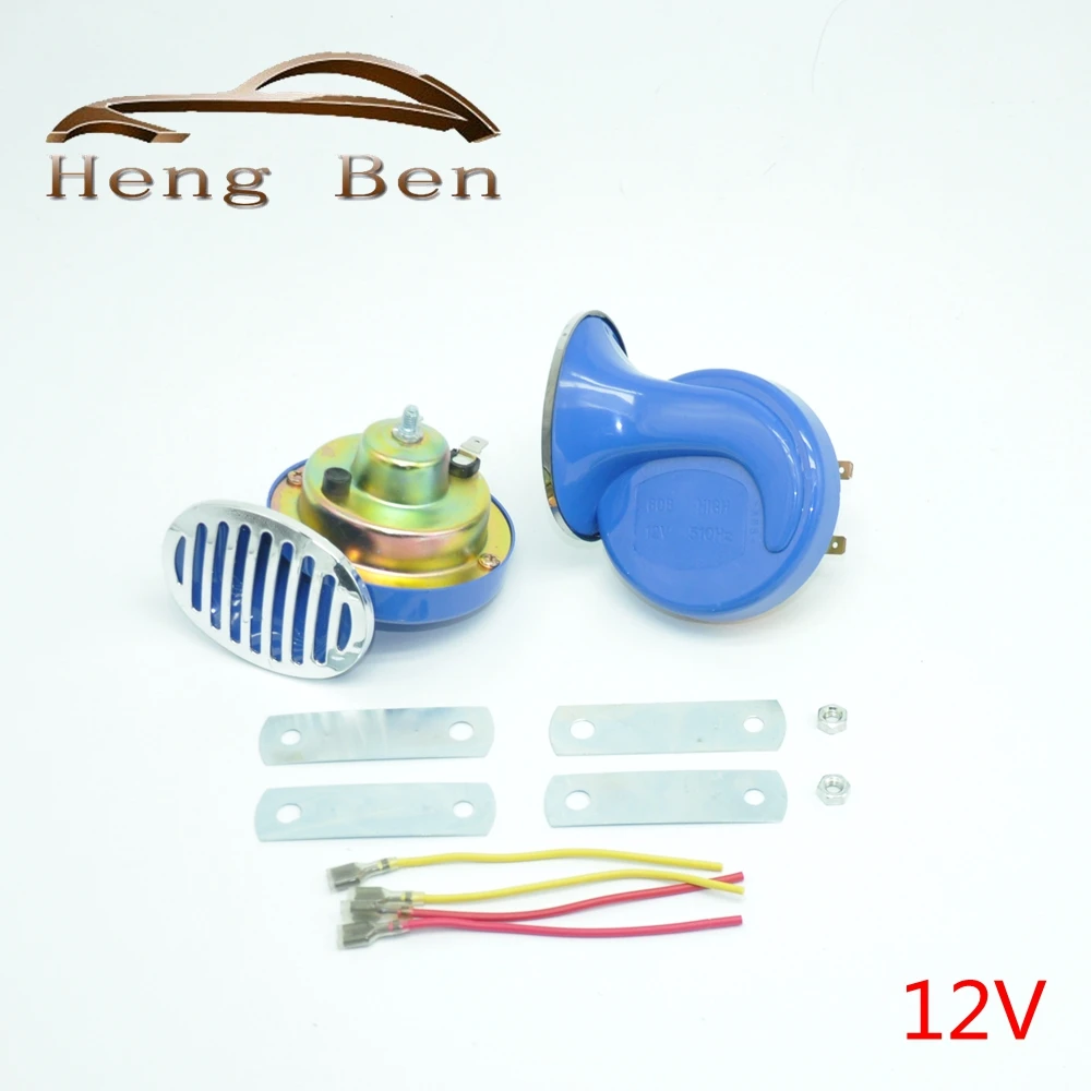 

12v Universal Blue 116db high quality electric snail car horn Car Truck Vehicle Horns motorcycle horn