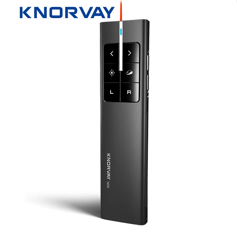 Cena Knorvay N99 akumulator bezprzewodowy prezenter wskaźnik laserowy air mouse prezenter 2.4GHz PPT USB pilot zdalnego sterowania