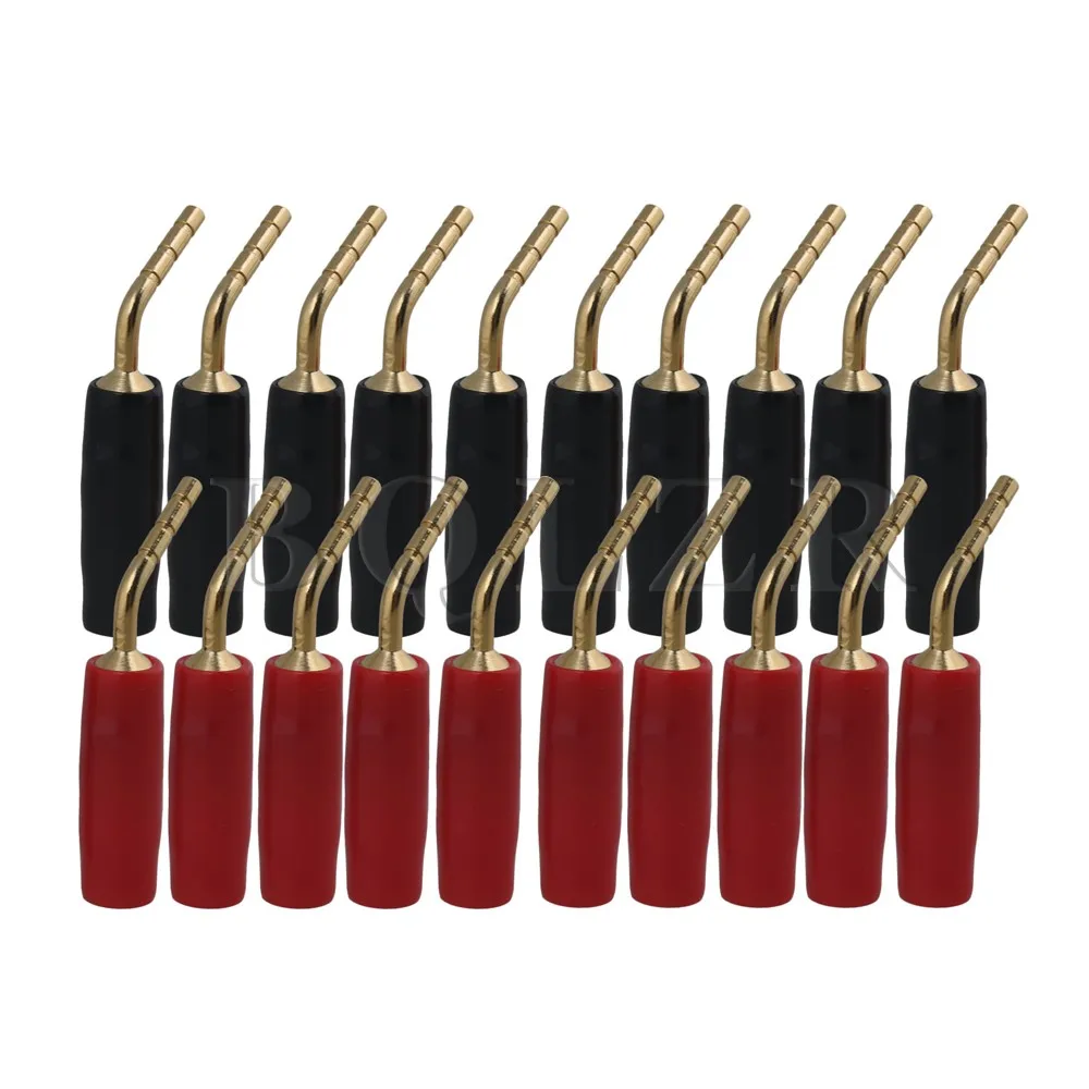 

BQLZR 2mm Red & Black Gold-plated Copper Banana Plugs Adapter Speaker Audio Wire Cable Connector Pin Plugs Pack of 20