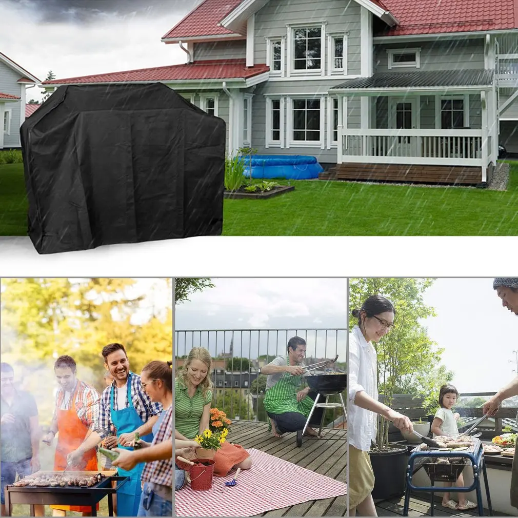 Waterproof BBQ Cover Outdoor Storage Rainproof For Gas Barbecue Grill Large Anti-dust 190T Polyester Protective Cover