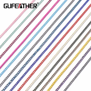 

GUFEATHER C32,DIY copper chain,bracelet anklet necklace,jewelry making,chain width 1.5mm,chain length 5m