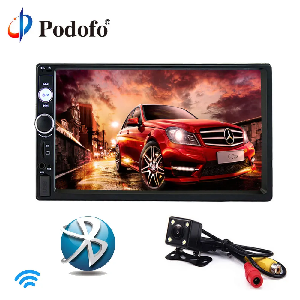 

Podofo 2 Din Car Radio Car Multimedia Player 7" Car Stereo Player MP5 Touch Display Bluetooth USB Autoradio Car Backup Monitor