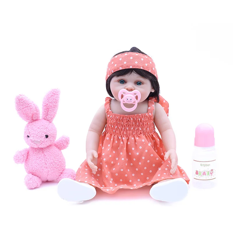 

reborn dolls full silicone 45cm dolls handmade 18inch menina realistic new design menina style Baby toys Girls birthday gifts