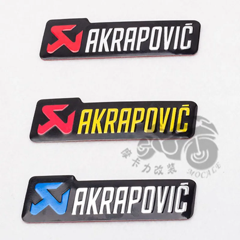 

Universal100X30mm 3D Aluminum Heat-resistant Aluminium Motorcycle Akrapovic Exhaust Pipes Decal Sticker For Scorpio Akrapovic