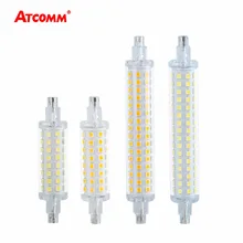 Ampoule СВЕТОДИОДНЫЙ R7S 78 мм 118 мм светодиодный прожектор с диодом Высокий люмен SMD 2835 64 128 светодиодный s R7S Lampara прожектор Bombillas без мерцания