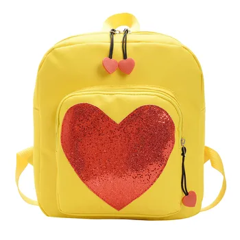 

Aelicy Girls Fashion Backpack Children's Cute Heart Pattern Sequins Bag Student School Bag Bolsa De La Escuela Del Estudiante