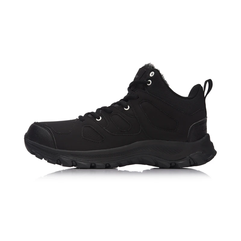 Клиренс) Li-Ning/мужские ботинки, высокие походные ботинки, Классические Теплые кроссовки, зимняя теплая спортивная обувь с подкладкой, AGCM189 YXB101