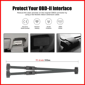 

OBD2 Test Line OBDII 16pin ELM327 Male To With Switch Adapter Cable, one-to-many Interface Auto Car Diagnostic Adapter Cable