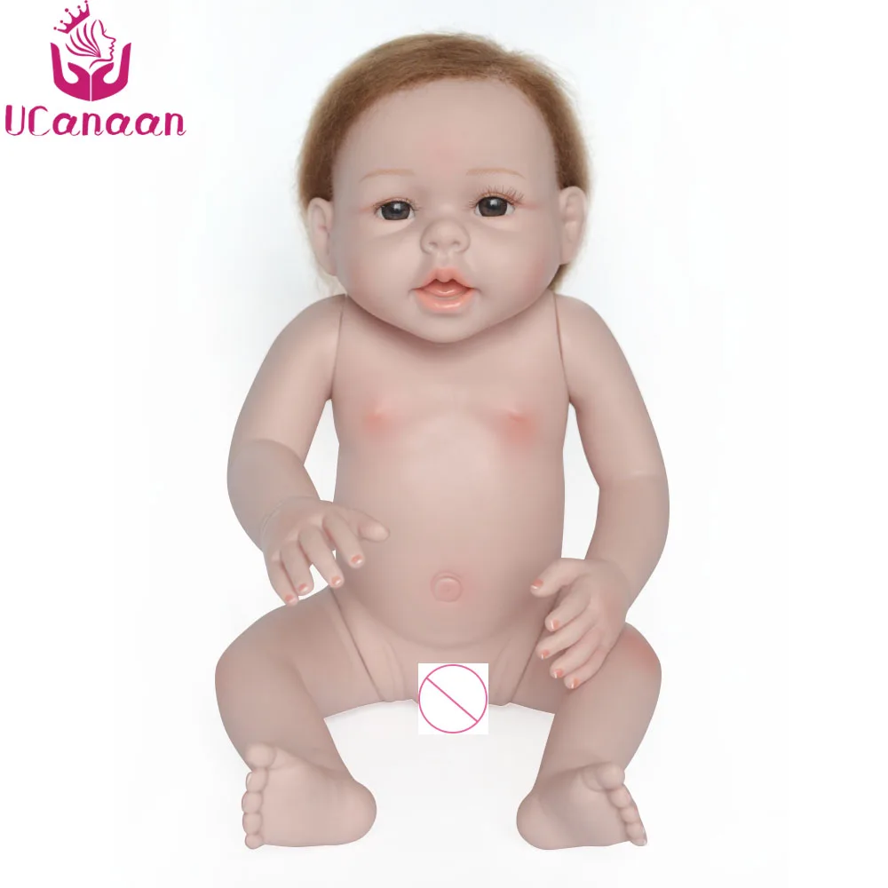 UCanaan/50 см Мягкая силиконовая кукла реборн ручной работы игрушки для детей