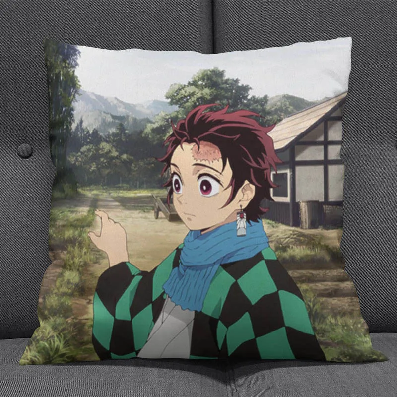 1Pcs Creative Cartoon kimetsu no yaiba Pillow Annie Stuffed Short Plush Office Travel Rest Soft Cushions Home Decor Gift