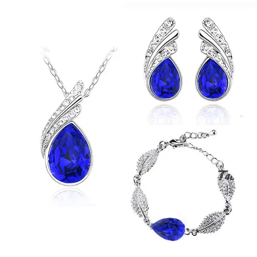 Женский ювелирный комплект из колье и серёг с австрийским кристаллом|necklace earrings
