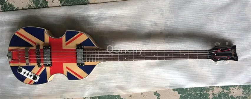 Высшее качество QShelly под заказ 4 струны union jack Английский флаг BBT Pearloid Овальный