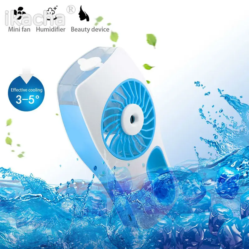 Mini Portable Cooling Fan Mini Portable Hand Held Fan MP3 Shape Desk Humidification Cooler Cooling Fan Color : Green