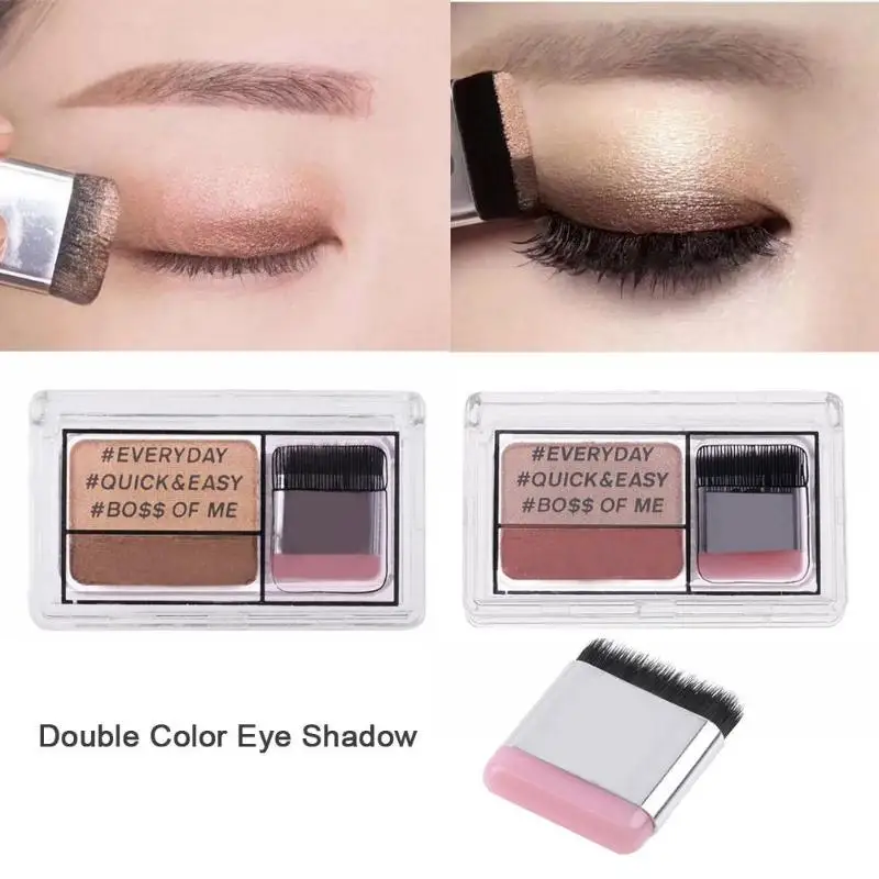 

Double Color Portable Eyeshadow Lazy Shadow Women Glitter Makeup Palette Pigment Waterproof Powder Shimmer Eye Makeup Cosmetics