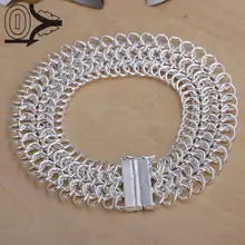 С посеребрением браслет, свадебные ювелирные изделия аксессуары, модные серебряные большие Цельсия женские браслеты браслет