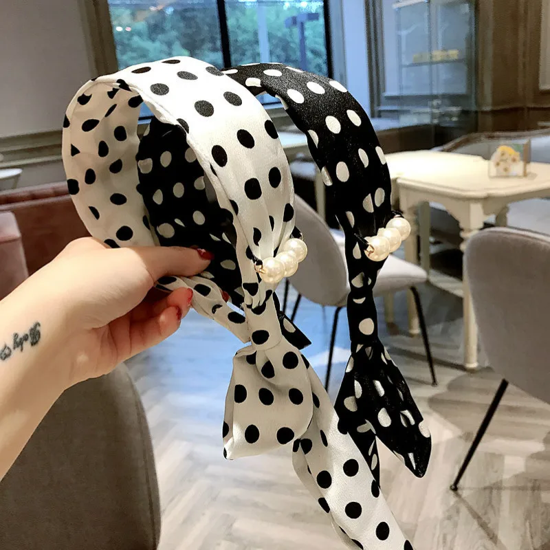 2019 Korea Style New Headbands Vacation Cloth Wave Point Retro Ribbon Hairbands for Girl Women Fashion Hair Accessories |
