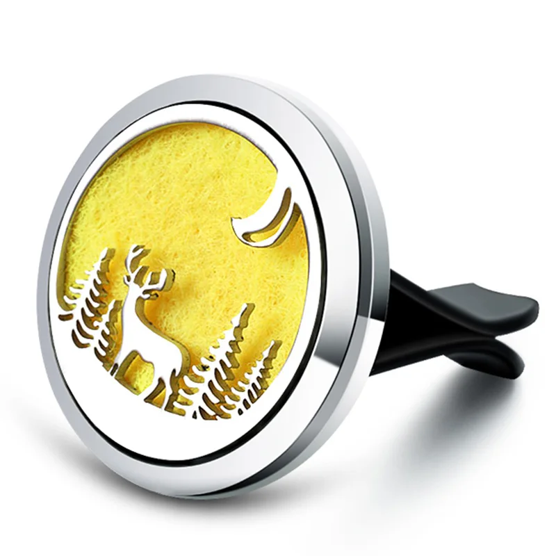 

Fashion Christmas Deer Car Perfume Air Freshener Diffuser metal Stainless Vent Freshener Essential Oil Diffuse Pendant Jewelry