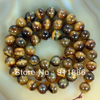 

Wholesale Genuine Stone Round Shape 490Pcs/Lot 8MM Grade A Tiger Eye Loose Beads Findings For Jewelry Making