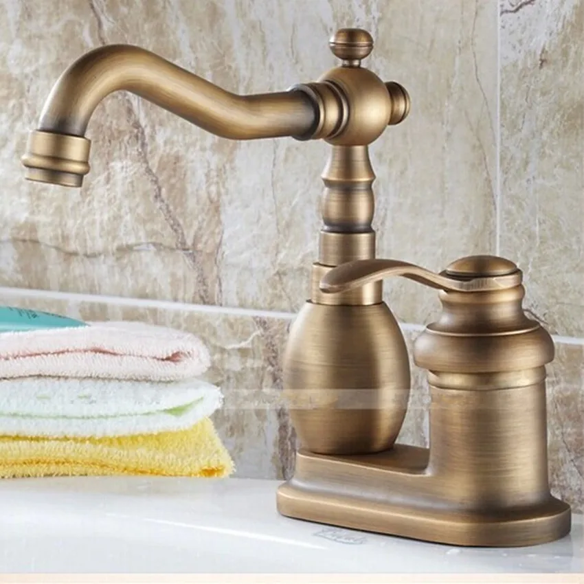 

360 degree antique brass washbasin hot and cool Spin bathroom kichen ,washroom brass faucet retro bronze high quality faucet