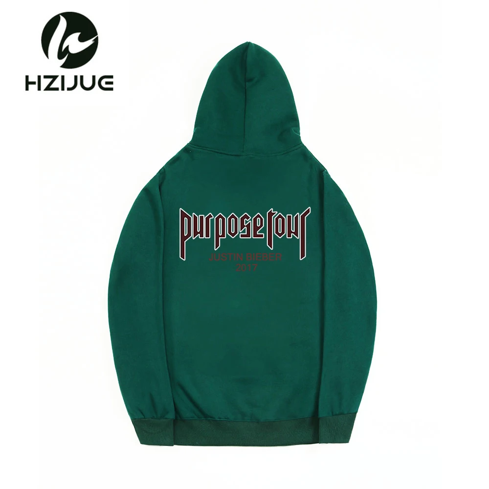 HZIJUE Purpose Tour Sweatshirt 2018 NEW Men Justin Bieber World Tour Man Hoodie Fashion Brand Cool Version Street Pull Hip Hop
