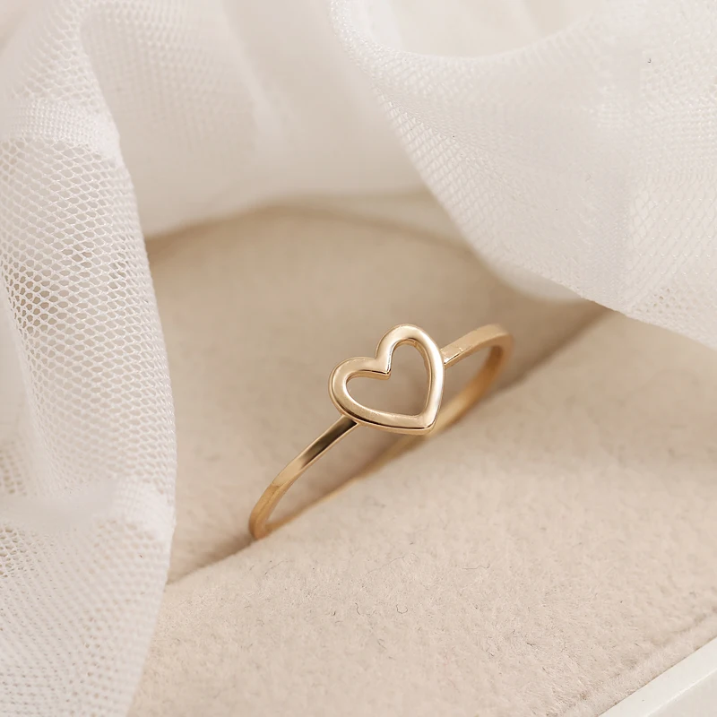 RscvonM Fashion Gold Silver Color Heart Shaped Wedding Ring for Woman Female Statement Engagement Party Jewelry Dropshipping