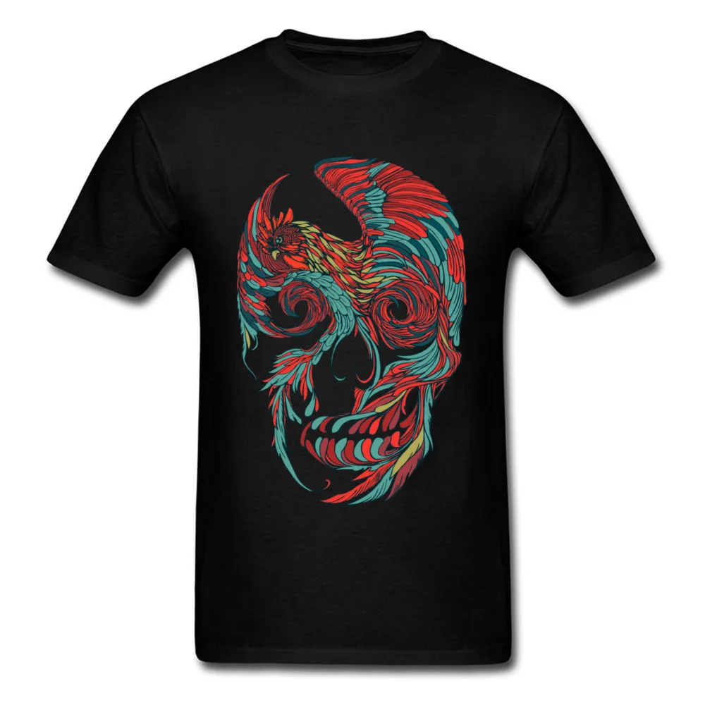 

Rooster Skull T-shirt Newest Men Tshirt Funky Art Design Tops Chinese Style Halloween Tee Shirts Cotton Black Streetwear Cool
