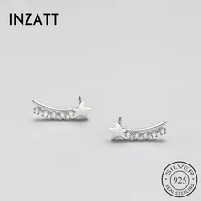 INZATT, романтические серьги-гвоздики, настоящее 925 пробы, серебро, циркон, звезда, для женщин, подруги, модные аксессуары, ювелирное изделие, подарок, бижутерия