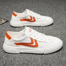 Thin Section Male Shoes Ventilation Man Shoes Leisure Time Joker Canvas Small White Shoes Male White Low Tide Sneakers Zapatos