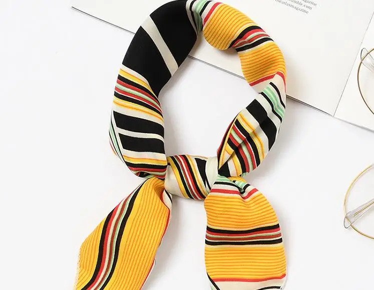 

Yishine 11colors Women Multifunction Polyester Silk Scarf Sweet Pattern Printed Satin Small Square Wraps Scarves Shawl