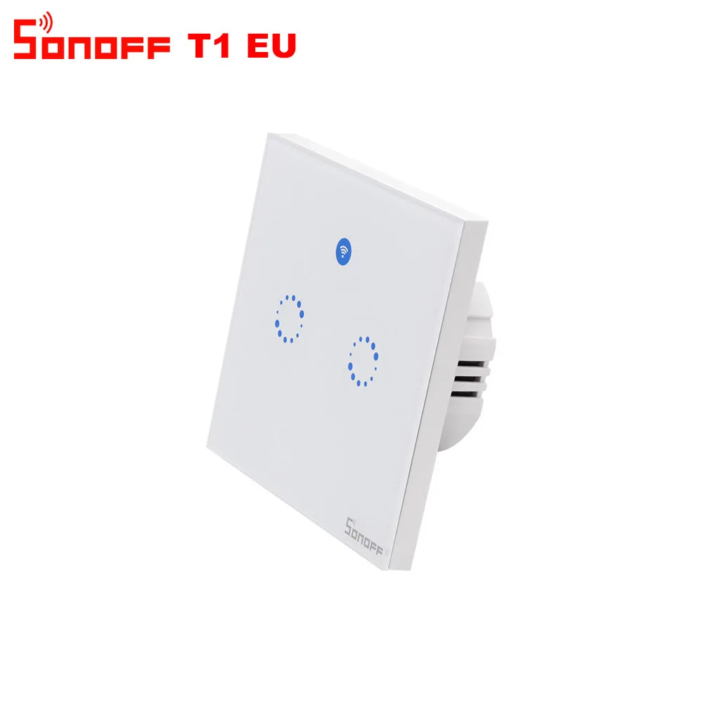 Itead Sonoff T1 EU 2 банда 1 способ Wifi настенный переключатель беспроводной дистанционный светильник реле приложение сенсорное управление Wifi умный переключатель работа с Alexa