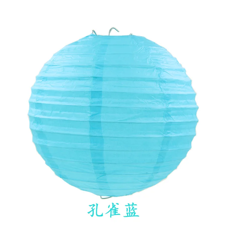 Китайский Бумага фонари 10-15-20-25-30-35-40cm для свадьбы событие вечерние украшения гирлянды, Бумага мяч - Цвет: Peacock blue