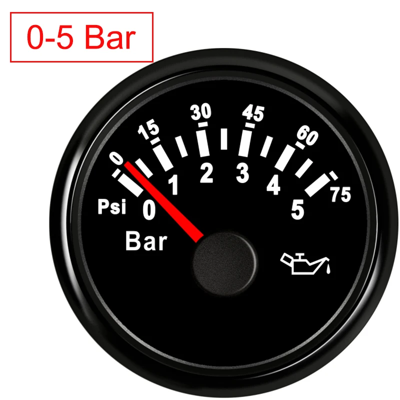 52 мм Датчик давления масла 0-10 бар автомобильные аксессуары авто измеритель давления масла 0-5 бар метр Указатель уровня топлива комплект мотоцикла морской яхты - Цвет: BN-0-5 Bar