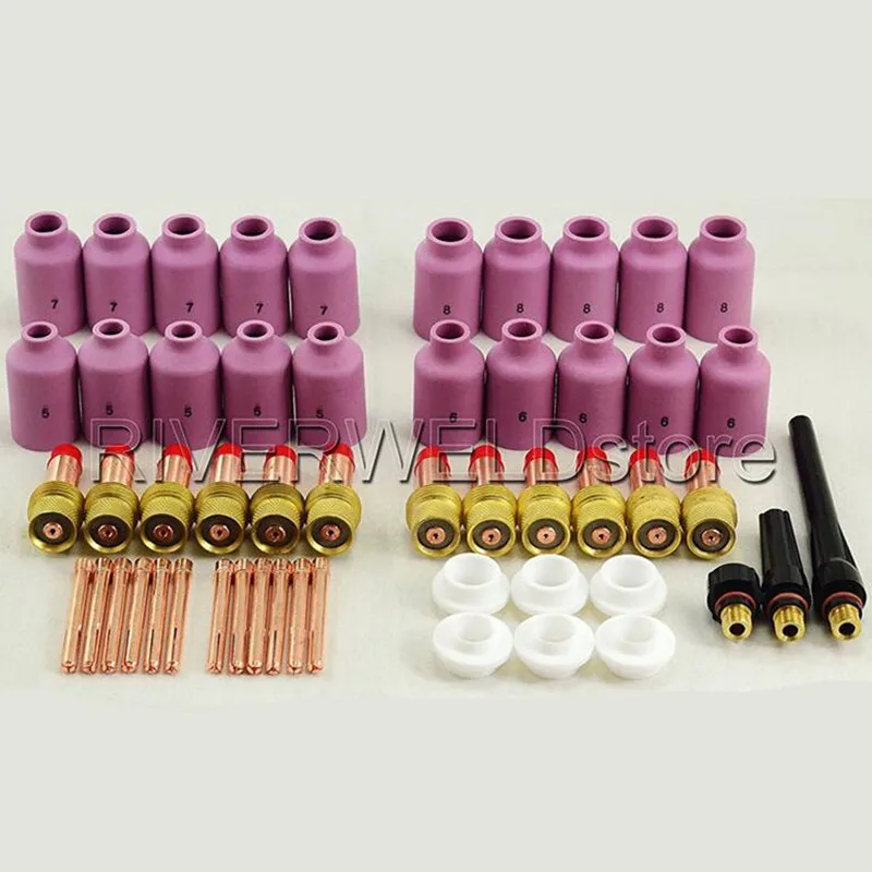 49pcs TIG Welding Torches Gas Lens Kit Fits for WP-17 WP-18 WP-26 Series 