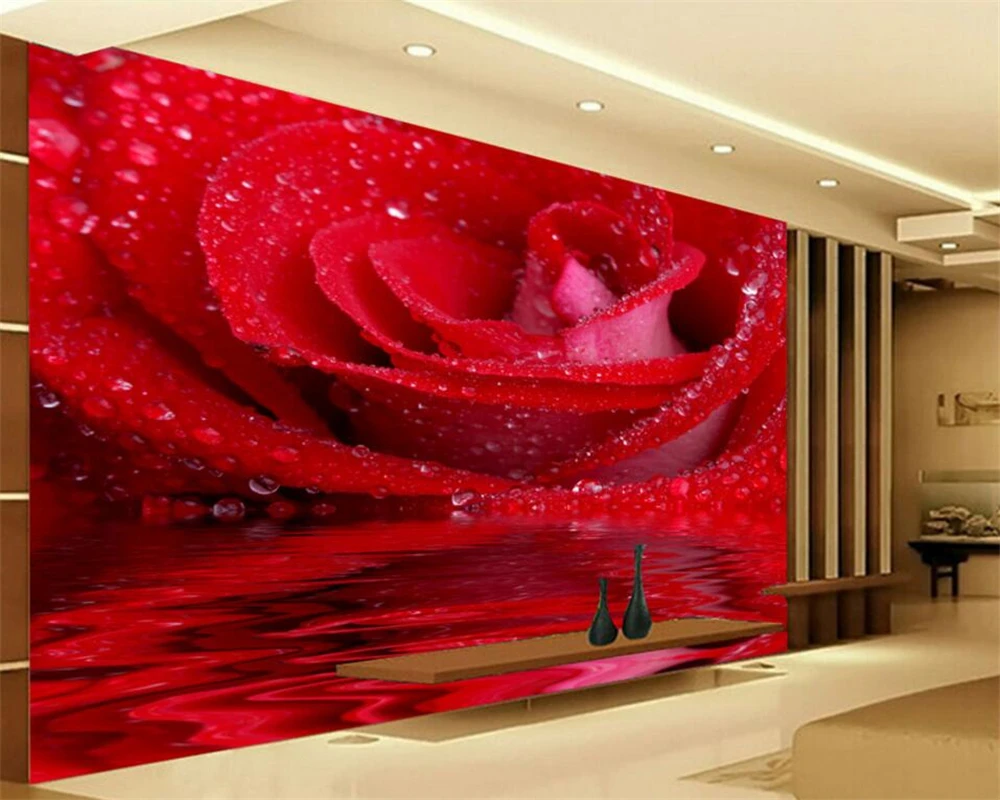 Beibehang Custom photo wallpaper 3D stereo big rose art living room sofa bedroom flash silver cloth papel de parede | Обустройство
