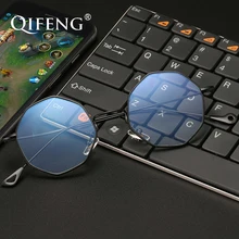 QIFENG анти-синий светильник, очки для женщин и мужчин, очки для компьютерных оптических игр, винтажные очки с прозрачными линзами QF045