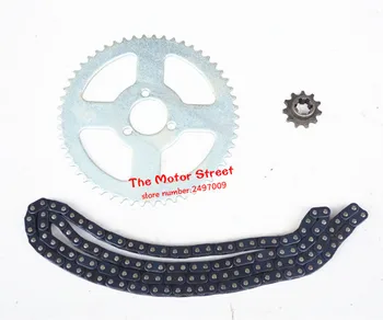 

2017 Hot Sell T8F Sprocket Chain With Spare Master Link And Rear chain wheel For 2 Stroke 47cc 49cc and engine teeth