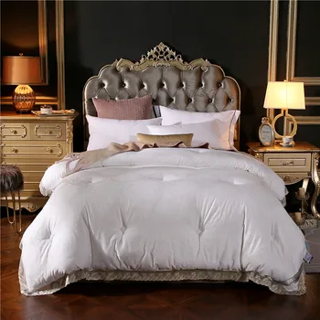 

All Season Ultra Soft Silk Cotton Cover Washed Soft Microfiber Duvet Insert Alternative Comforter Grey White Full/Queen size