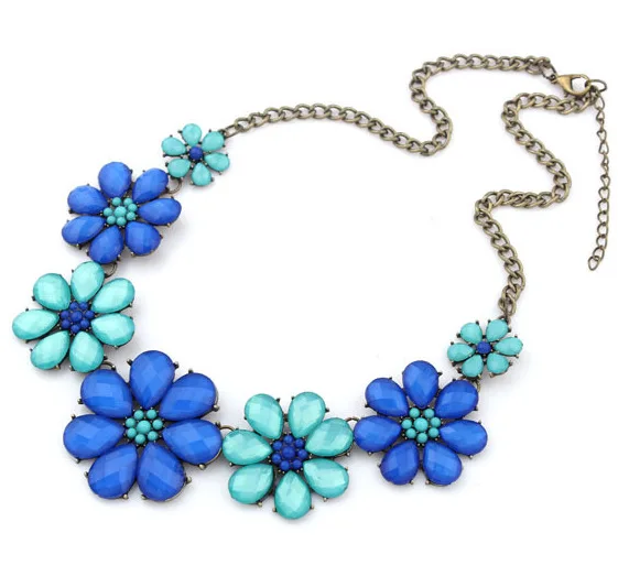 2016 New Arrival Europe American Exaggerated Vintage Resin Stone Flower 